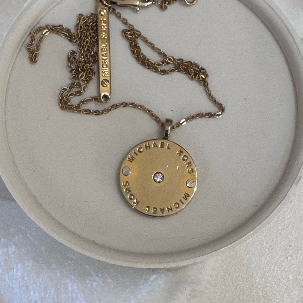 Michael Kors Gold Disc Necklace - Picture 6 of 12